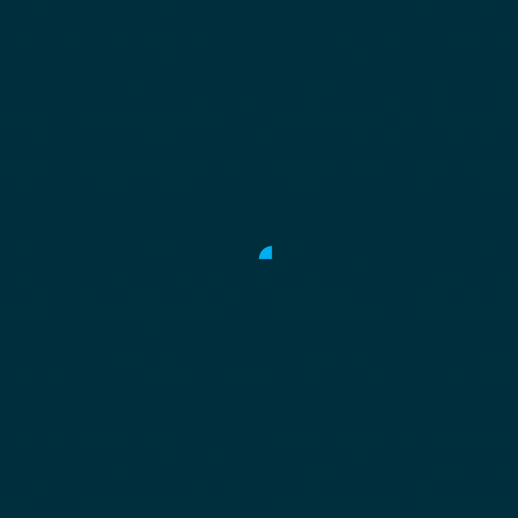A top left quarter of a blue circle sits in the middle of a dark blue canvas.