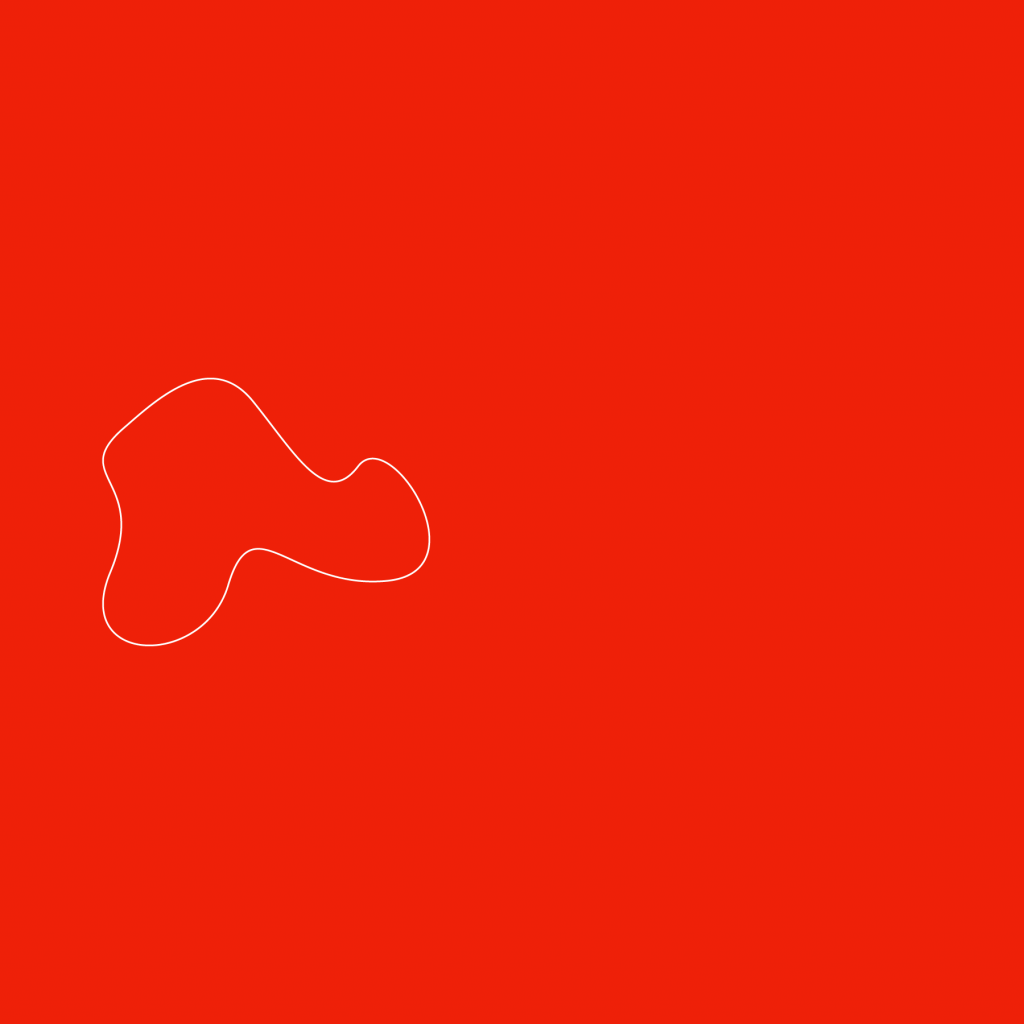 A simple closed loop that takes a blob-like shape in the center-left of a blank canvas.